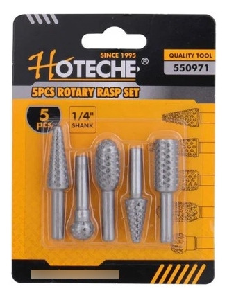 Set 5 Piezas Fresa Lima Rotativa Vástago 1/4  Hoteche 550971