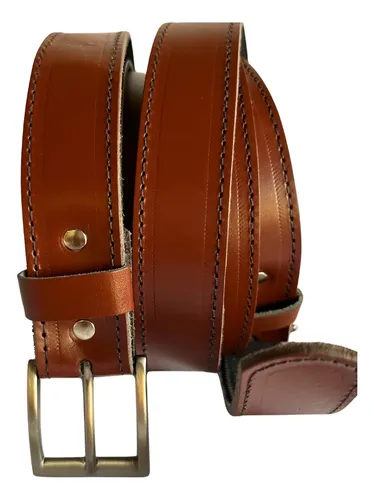 Cinto Masculino de Couro Legítimo Marrom Todos Tamanhos — R$ 65,55 em Mercado Livre, 52% OFF