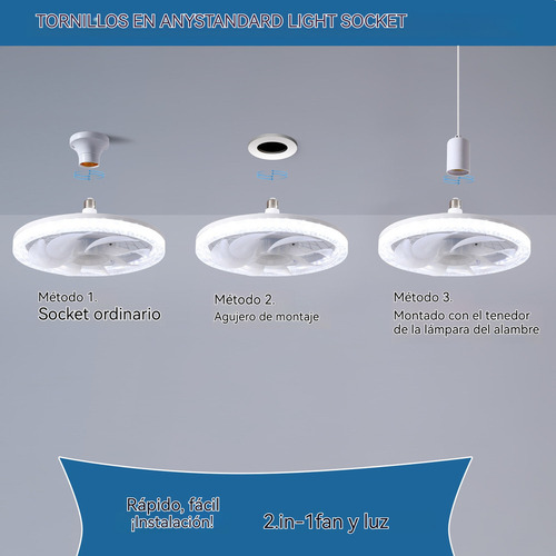 Ventilador De Techo Redondo Con Luz Led Regulable, Control