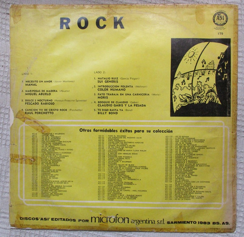 Imagen 2 de 5 de Pescado Rabioso, Manal, Moris, Sui Generis Billy Bond - Rock