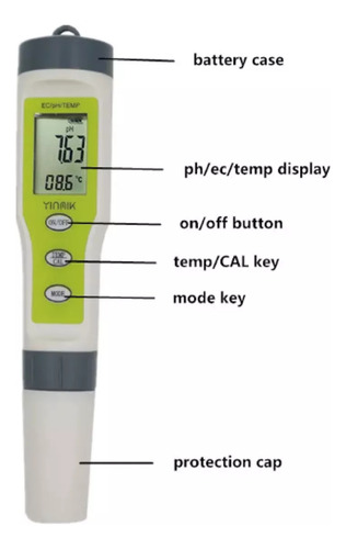 Medidor Ph Ec Conductividad Temperatura Full