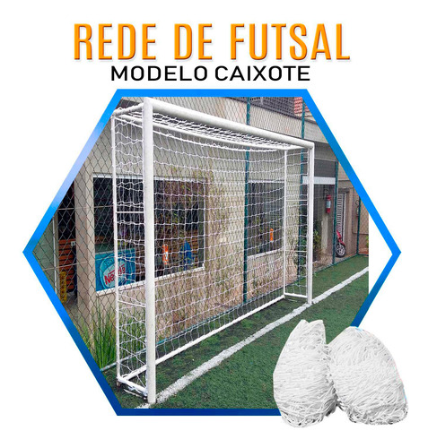 Rede De Gol Futebol Futsal Salão Caixote - Fio 8