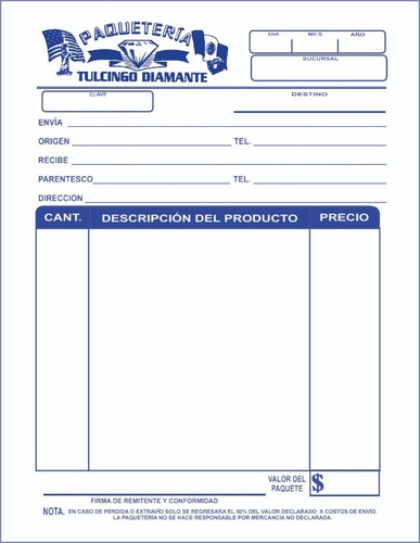 500 Notas 1 Copia Autocopiante Media Carta 2 Tintas En Block