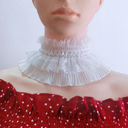 Camiseta Desmontable De Encaje Con Medio Encaje Para Mujer,