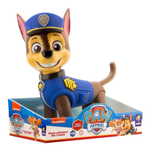 Boneco Chase Gigante 45cm Articulado Patrulha Canina