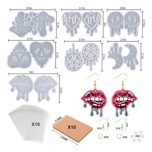117x Moldes De Resina Para Aretes Moldes De Fundición De