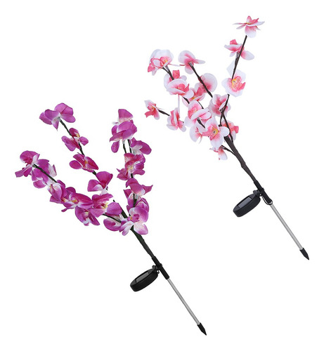 Orquídea Flor Luz, Set De 2 Unidades, Energía Solar, Árbol A