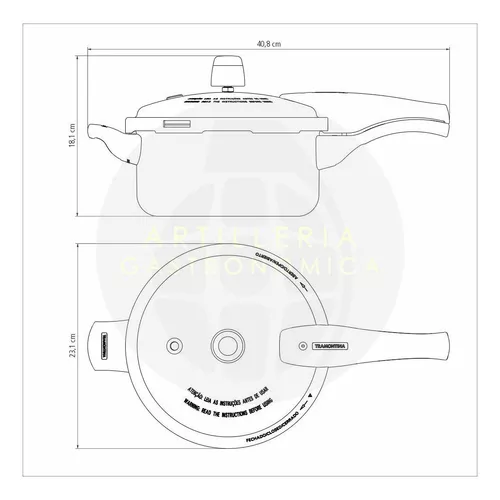 Olla de Presión Tramontina Vancouver en Aluminio con Revestimiento Interno  y Externo Antiadherente Starflon Max Rojo 20 cm 3 L