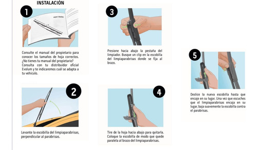 Par Plumas Limpia Parabrisas Universales Curvas Banana 19/21 Pulgadas