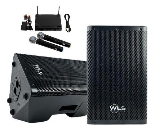 Caixa Ativa Wls Z10 300w Rms Bluetooth + 2 Mic S/ Fio