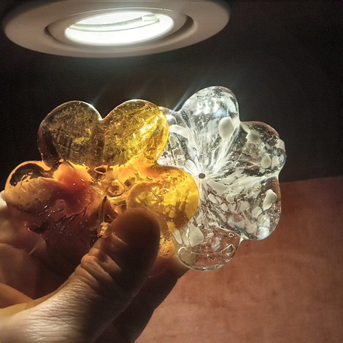 Par De Caireles Cristal Murano Flores Repuesto Vidrio Araña (Usado)