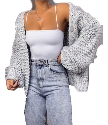 Cárdigan Suéter Suelto Mujer Tendencia De Moda Simple [u]