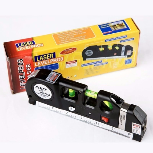 Imagen 6 de 10 de Nivel Laser 3 Burbujas Horizontal Y Vertical Cinta Metrica