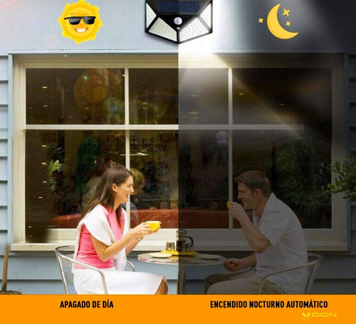 Imagen 6 de 6 de Lampara Solar 100 Led Exterior De Pared Sensor De Movimiento