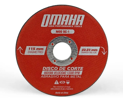 Disco De Corte 115 X 1 Mm 25 Uni Metales Omaha P/ Amoladora