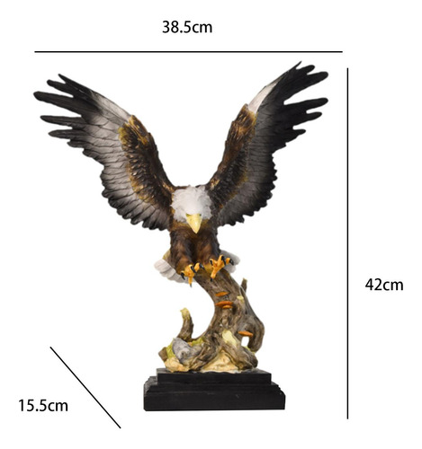 Majestuosa Escultura De Resina De Volando38.5x15.5x42cm