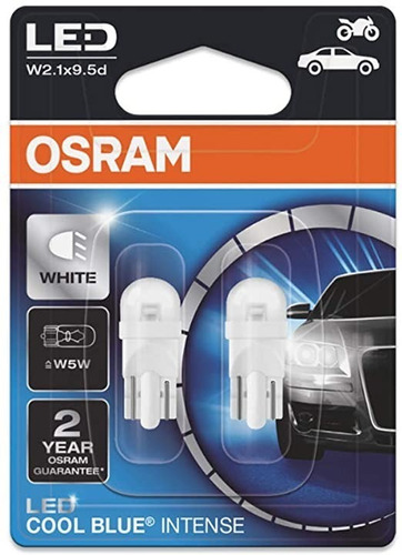 Imagem 5 de 8 de Par Lâmpada Led W5w 12v T10 6000k Osram Pingo Esmagada 2825