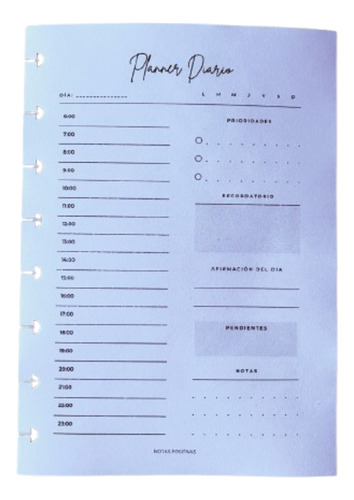 Repuesto Planner Diario | Cuaderno Inteligente | 50 Hojas Blanco Planner Diario 2025