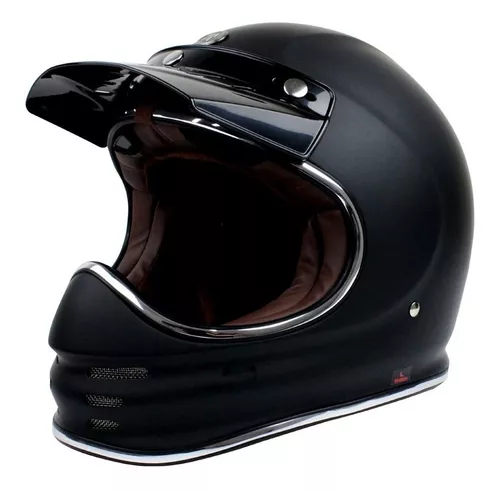 CASCO INTEGRAL T-3 TORC RETRO MX NEGRO BRILLO