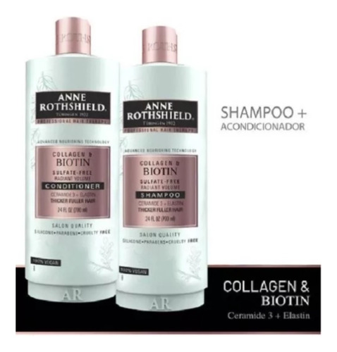 Anne Rothshield Shampoo Y Acondicionador Colageno Y Biotina