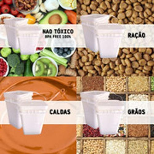 Balde De Massa Com Tampa Lacre 20l Retangular