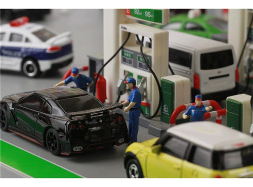 Gasolinera B Siku Blue Pintada A Mano A Escala 1:64 Para Per