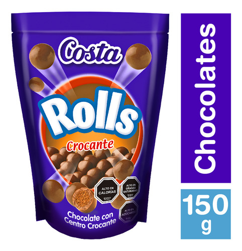 Chocolates Rolls Crocantes De Costa (doypack De 150 Gramos).