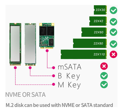 2 Em 1 M.2 Nvme Sata U2pcb M.2 Nvme Ssd Chave M Chave B Ssd