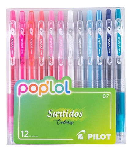 Lápices Gel Pilot Pop'lol Set 12 Colores