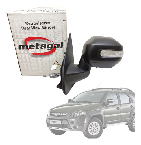 Retrovisor Manual Palio Adventure 2008 A 2010 Orig Metagal E