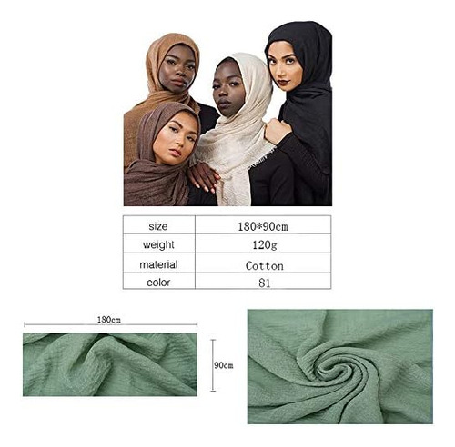 Conjunto De 4 Peças Qymy, Lenço De Cabeça Muçulmano Hijab, C
