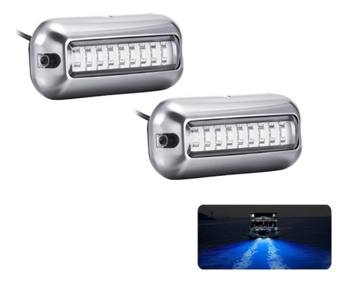 Kit 02 Luz Subaquática 42 Leds 12v 24v Barco Lancha Iate