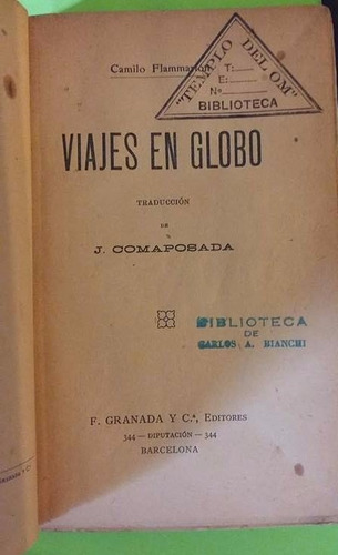 Libro Viajes En Globo Camilo Flammarion