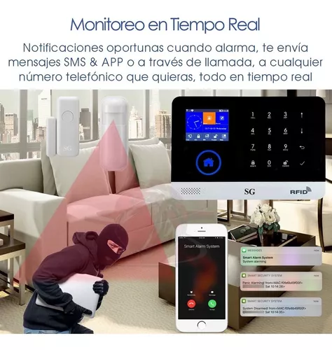 Alarma WiFi/GSM Touch WG103 – Seguridad para Casa Negocio Sistema Vecinal -  Celutech