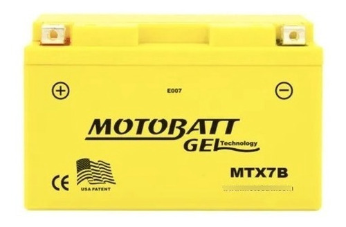 Batería De Gel Motobatt Mtx7b /ct7b-bs/ Yt7b-bs Para Bws125 