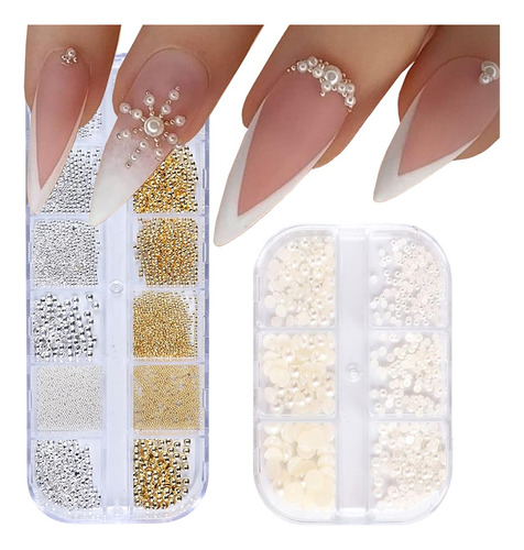 ~? Yosomk Nail Art Perlas Flatback Perlas Amuletos De Uñas O