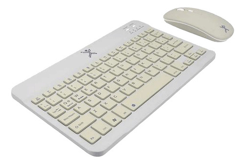 Kit Teclado Y Mouse Compacto Bluetooth 2-1 Gris Pc-201267 Mouse Beige