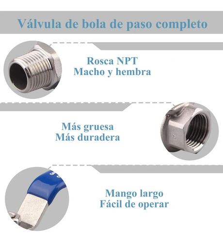 Válvulas De Paso De 1 Pulgada, Válvula Esférica, Bola De Ace