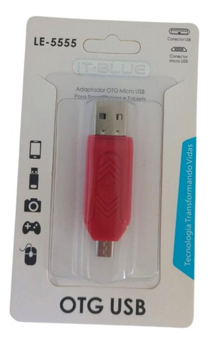 Leitor De Cartão Usb + Otg Micro Usb (v8) Le-5555 It-blue
