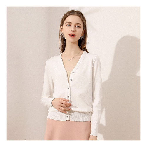 Sueter Sueter Mujer Moda Sueter Dama Abierto Botones Abrigo