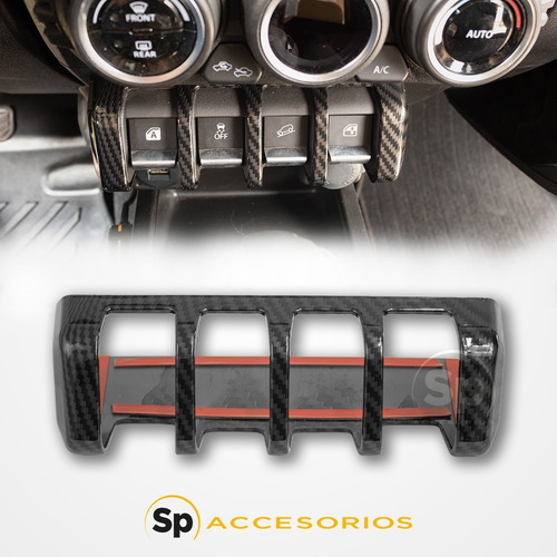 Imagen 5 de 5 de Embellecedor Switch Panel Suzuki Jimny 2022 Fibra Carbono