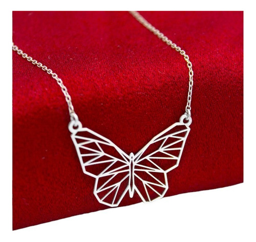 Collar De Mariposas De Origami , 925 Plata De Ley