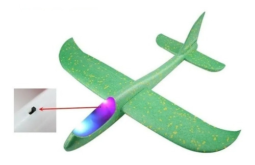 Regalo Niños 1 Avión Planeador Plumavit Luces Led Incluidas 