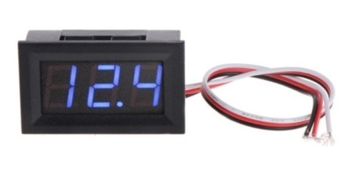 Voltimetro Digital Display Led Azul 0-40 V 3 Cables 12v Full