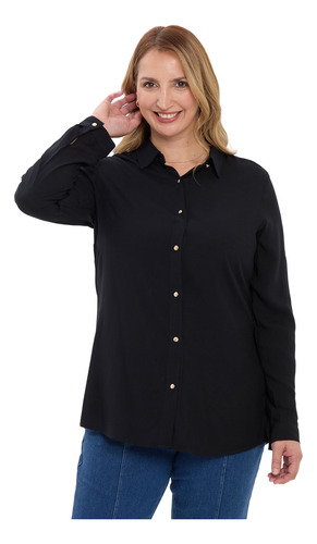 Blusa Mujer Lisa Estampada Negro Fashion's Park