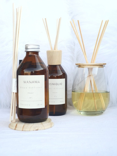 Difusor Aromatico Bombe Con Tapa De Madera Y Varillas
