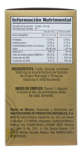Imagen 3 de 5 de Salmon Plus Omega 3 (90 Caps) Pronat Ultra