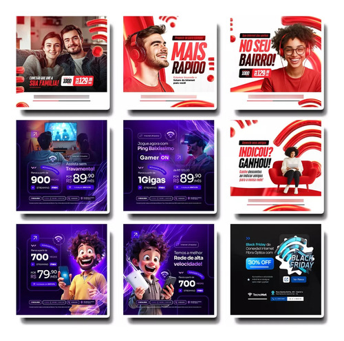 Pack Provedor De Internet, 340 Artes Editáveis Photoshop Psd