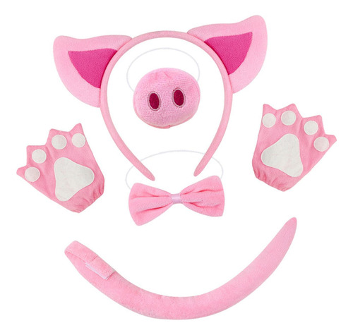 Pig Costume Set Accessories Dress Up For Party With Gloves