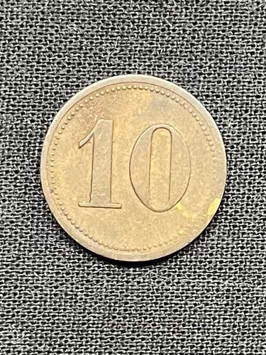 Ficha - Genérica De Cuño - Bronce - Valor 10 - Modulo 19